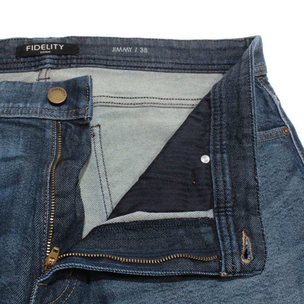 Fidelity NWT Jimmy Slim Straight 5 Pocket Jeans Size 38 US in Blue Cotton Blend